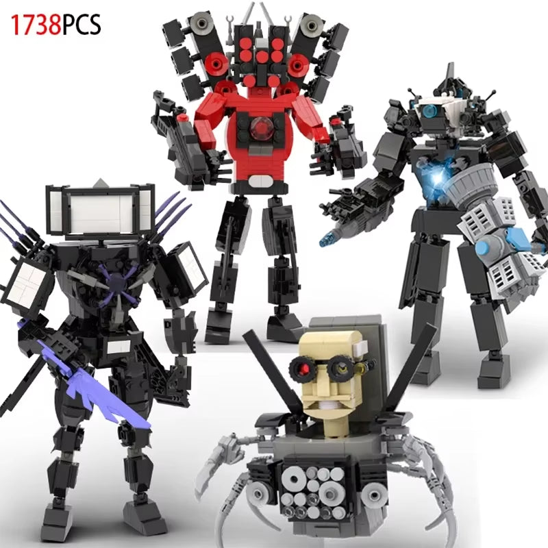 Moc Skibidi Toilet Action Figures Model Builing Blocks Camerman Titan Speakerman Surveillance Man Tvman Boys Toys for Kids Gifts