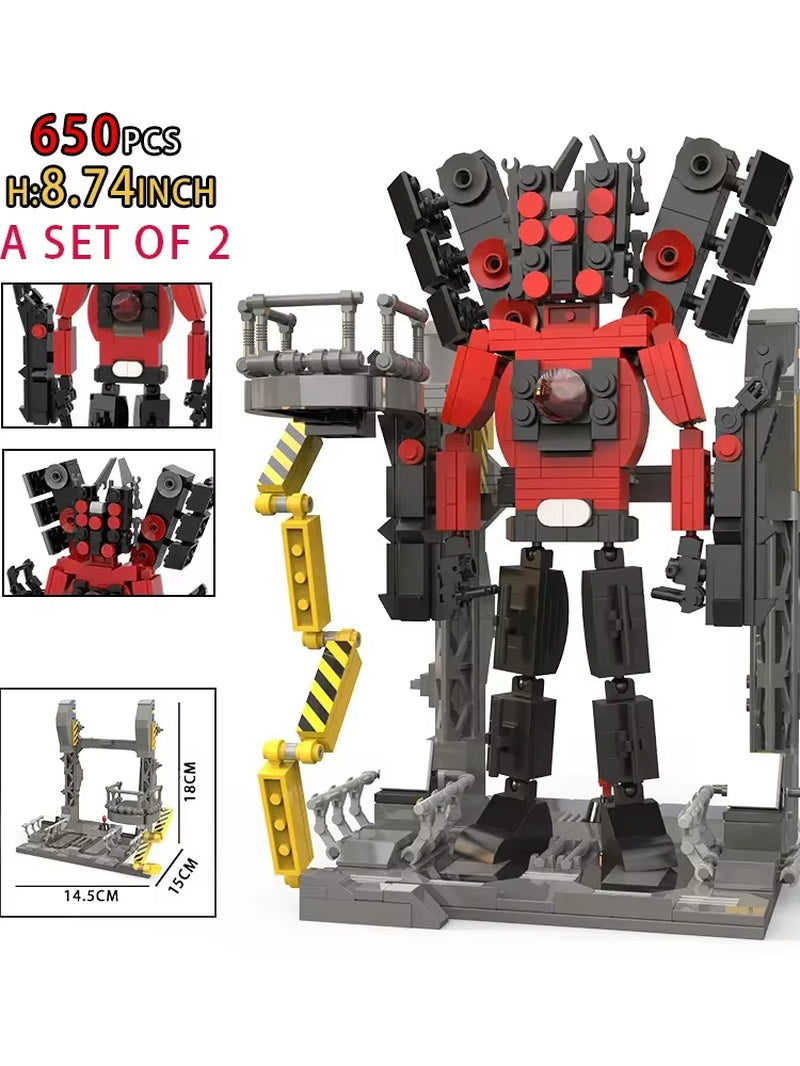 Moc Skibidi Toilet Action Figures Model Builing Blocks Camerman Titan Speakerman Surveillance Man Tvman Boys Toys for Kids Gifts