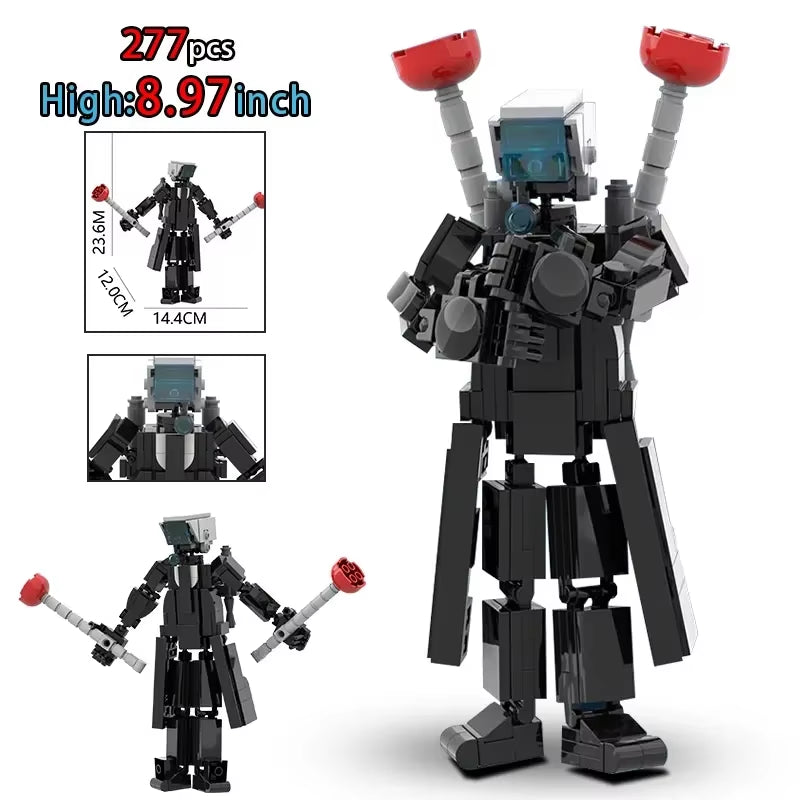 Moc Skibidi Toilet Action Figures Model Builing Blocks Camerman Titan Speakerman Surveillance Man Tvman Boys Toys for Kids Gifts