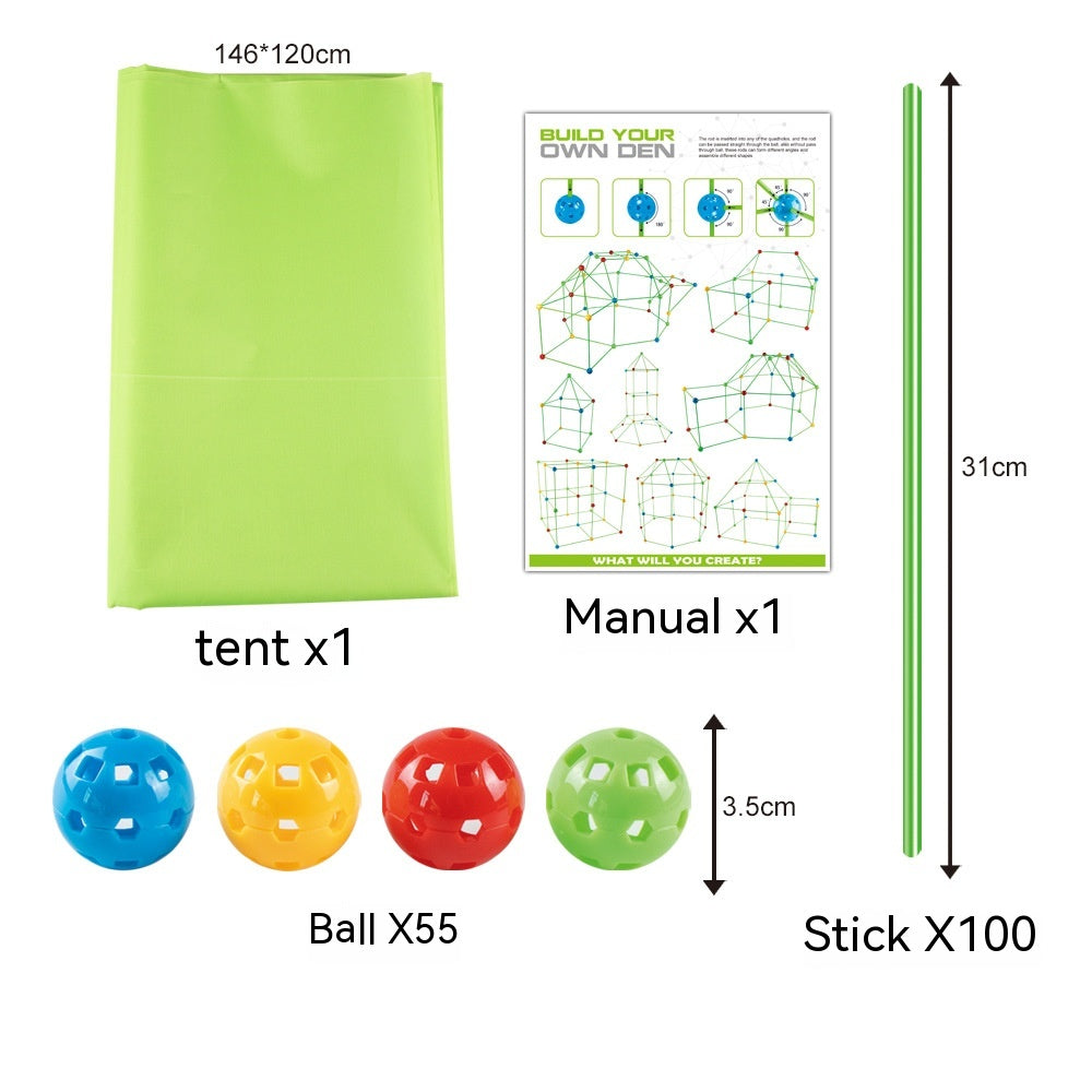 Fort Building Kit Construction Blocks Set Kids Toy Tents Fortress Builder Castles Tunnels Diy 3D Play House for Children Gift