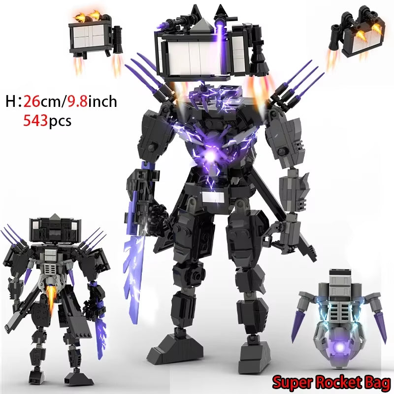 Moc Skibidi Toilet Action Figures Model Builing Blocks Camerman Titan Speakerman Surveillance Man Tvman Boys Toys for Kids Gifts