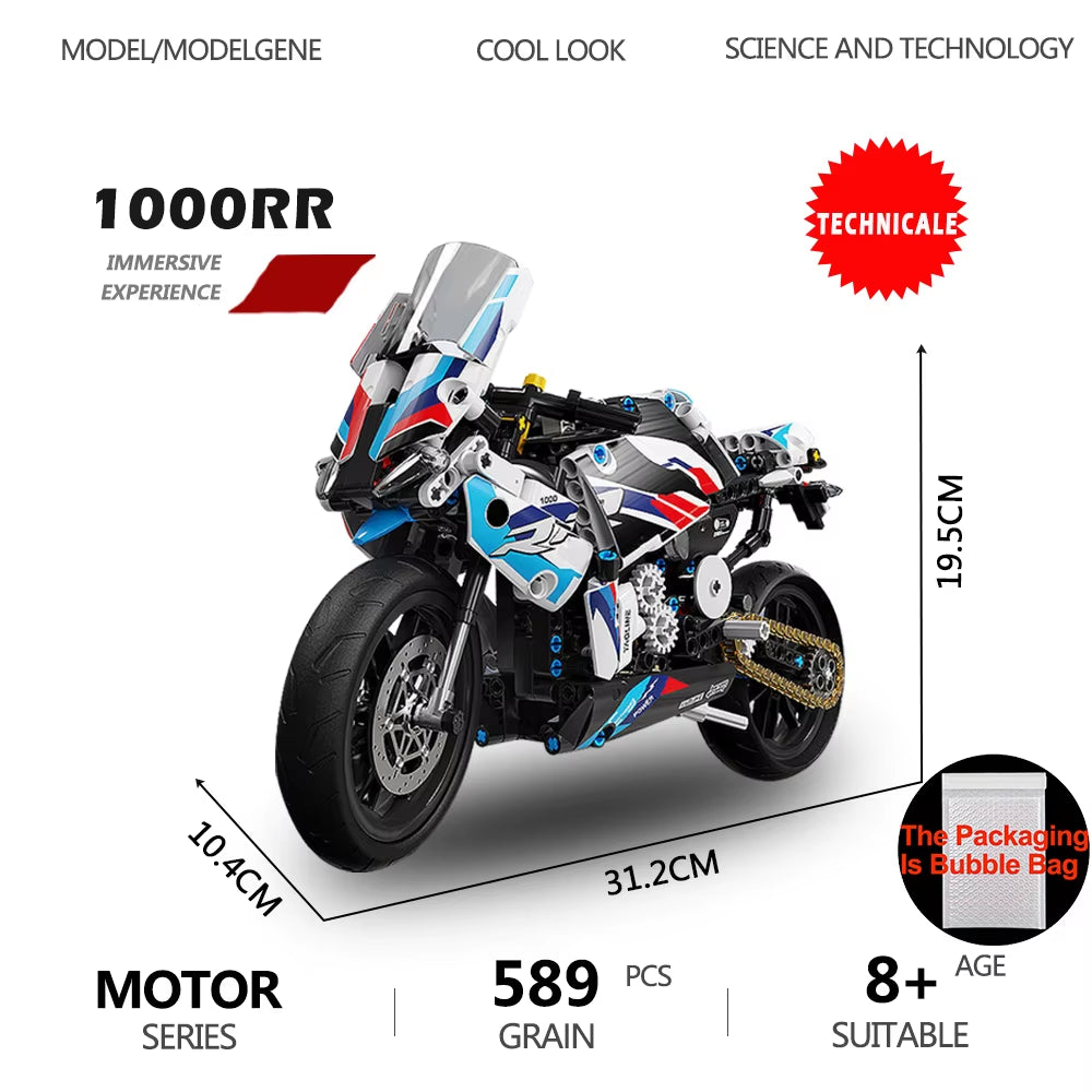 Gold Wing Touring Motorbike Model Building Blocks Technical 1:5 Scale Motorcycle Bricks Desk Decoration Assembly Set Kids Toys