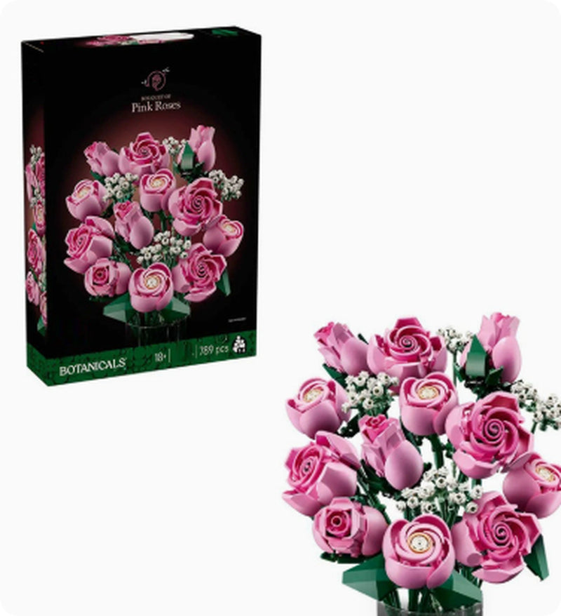 Compatible with Rose Bouquet Decoration Assembling Small Particles Building Blocks Toy