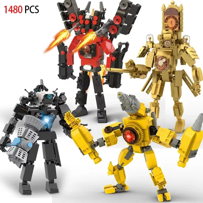 Moc Skibidi Toilet Action Figures Model Builing Blocks Camerman Titan Speakerman Surveillance Man Tvman Boys Toys for Kids Gifts