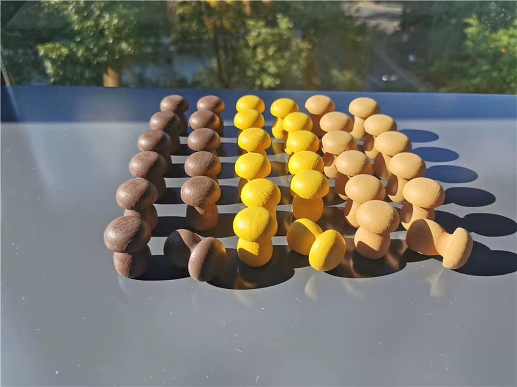 Children Rainbow Wood Blocks Loose Parts Toy Mushrooms Montessori Wooden Droplets Jigsaw