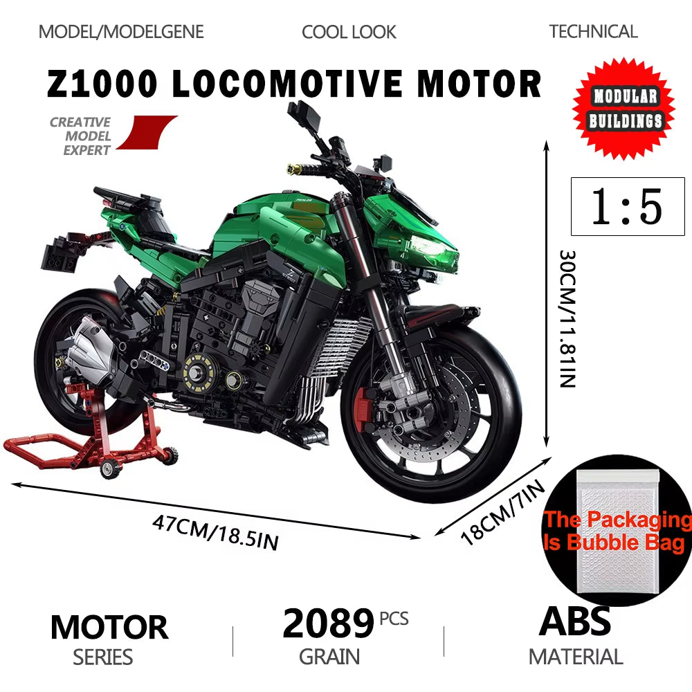 Gold Wing Touring Motorbike Model Building Blocks Technical 1:5 Scale Motorcycle Bricks Desk Decoration Assembly Set Kids Toys