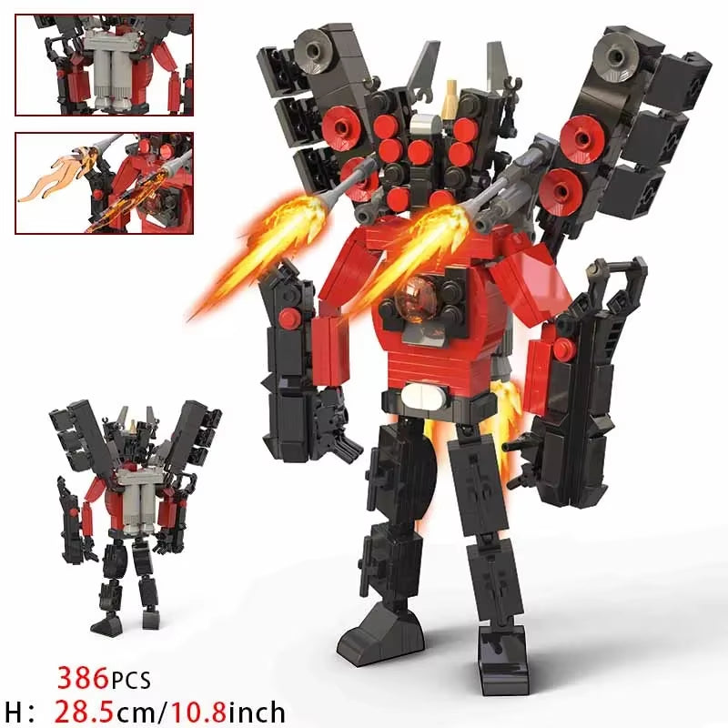 Moc Skibidi Toilet Action Figures Model Builing Blocks Camerman Titan Speakerman Surveillance Man Tvman Boys Toys for Kids Gifts