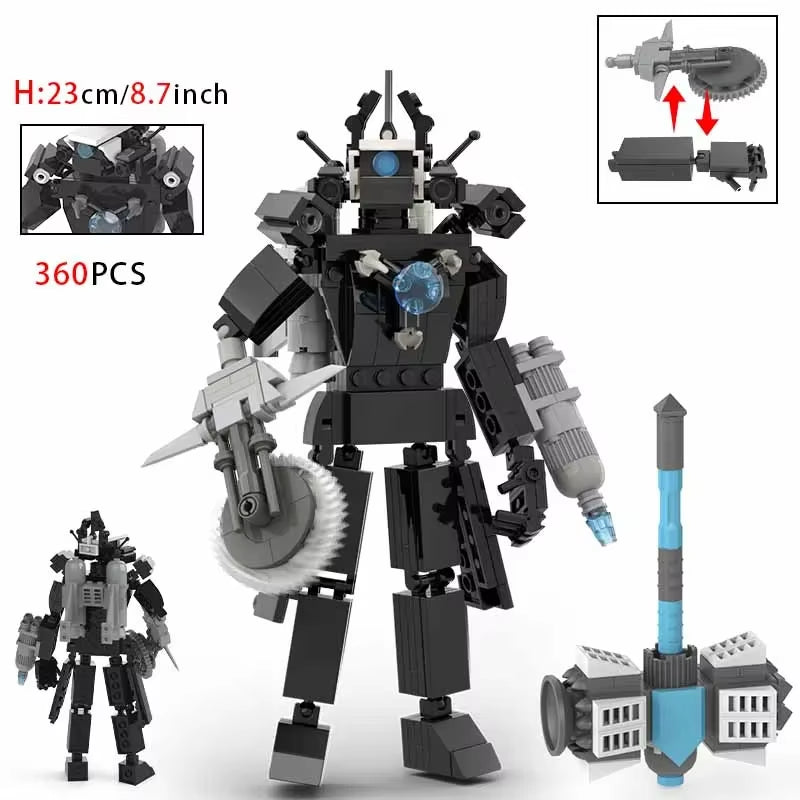 Moc Skibidi Toilet Action Figures Model Builing Blocks Camerman Titan Speakerman Surveillance Man Tvman Boys Toys for Kids Gifts