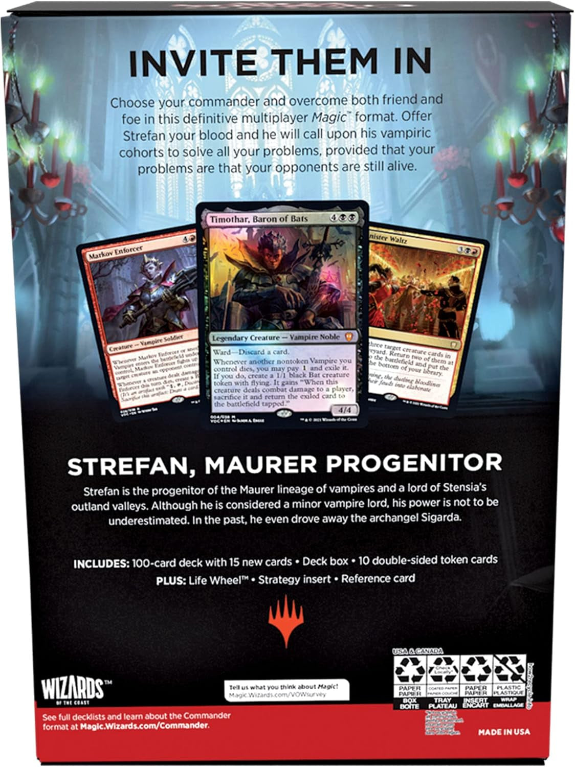 Magic: the Gathering Innistrad: Crimson Vow Commander Deck – Vampiric Bloodline (Black-Red)