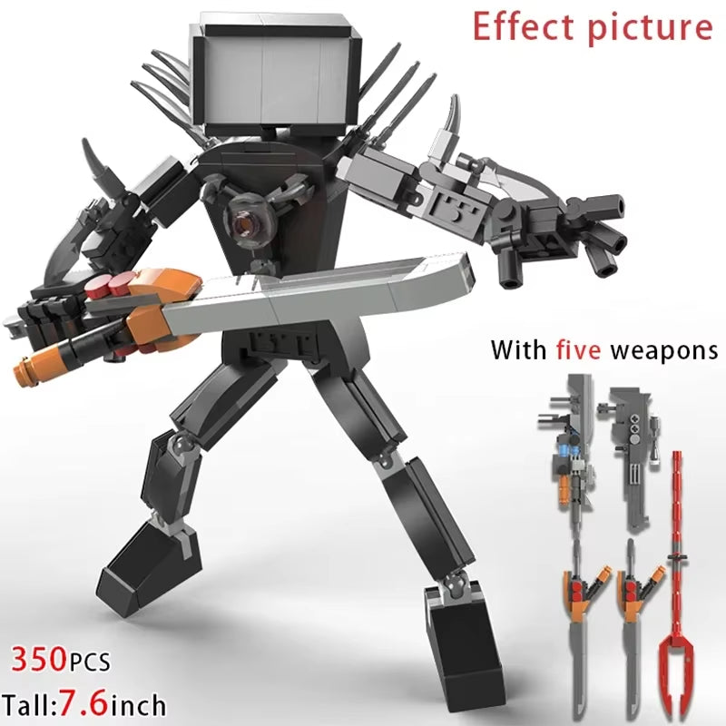 Moc Skibidi Toilet Action Figures Model Builing Blocks Camerman Titan Speakerman Surveillance Man Tvman Boys Toys for Kids Gifts