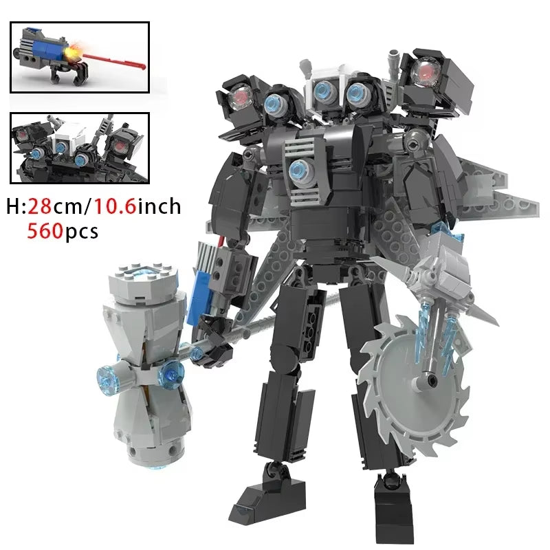 Moc Skibidi Toilet Action Figures Model Builing Blocks Camerman Titan Speakerman Surveillance Man Tvman Boys Toys for Kids Gifts