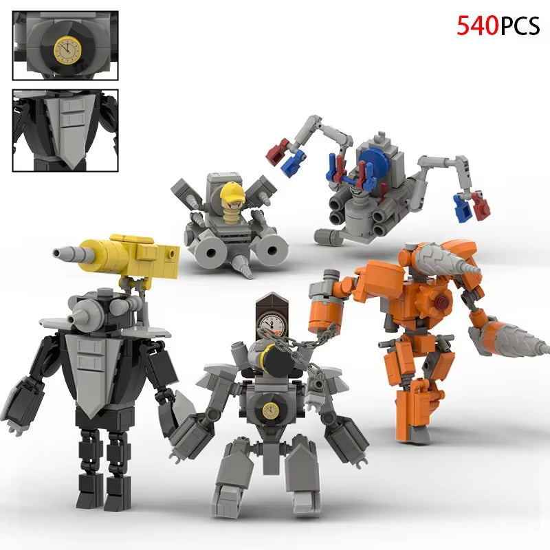 Moc Skibidi Toilet Action Figures Model Builing Blocks Camerman Titan Speakerman Surveillance Man Tvman Boys Toys for Kids Gifts