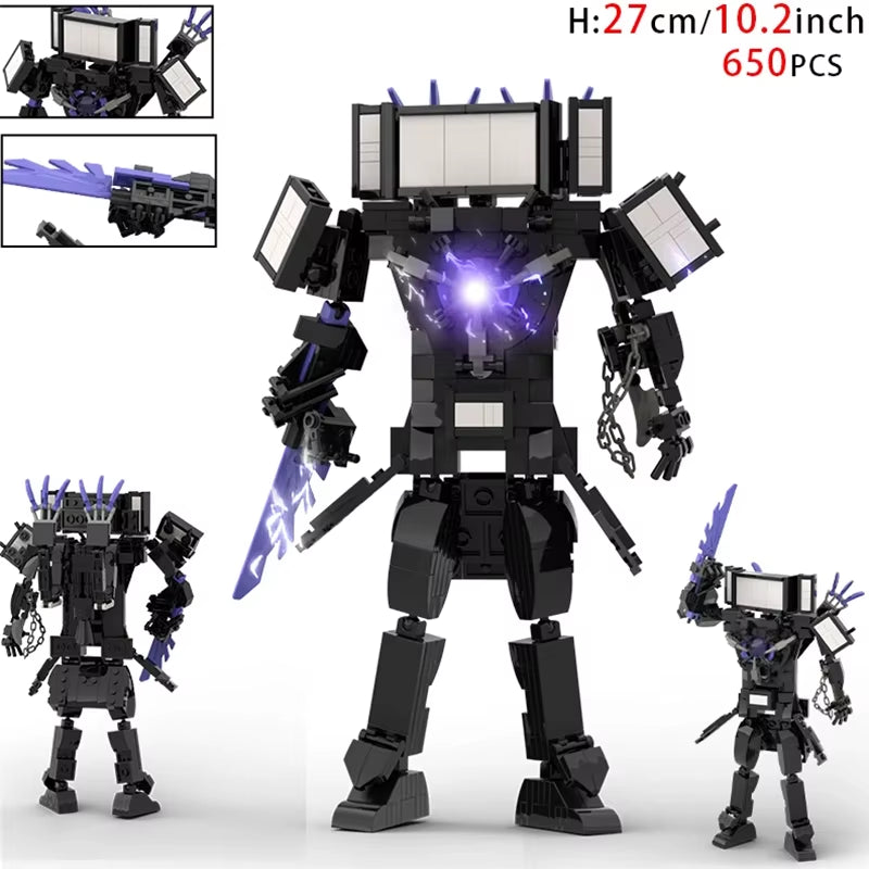 Moc Skibidi Toilet Action Figures Model Builing Blocks Camerman Titan Speakerman Surveillance Man Tvman Boys Toys for Kids Gifts