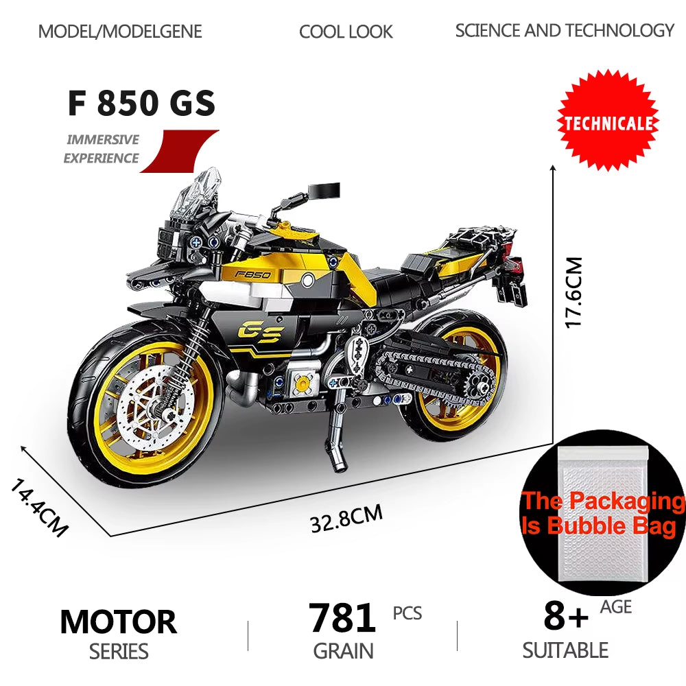 Gold Wing Touring Motorbike Model Building Blocks Technical 1:5 Scale Motorcycle Bricks Desk Decoration Assembly Set Kids Toys