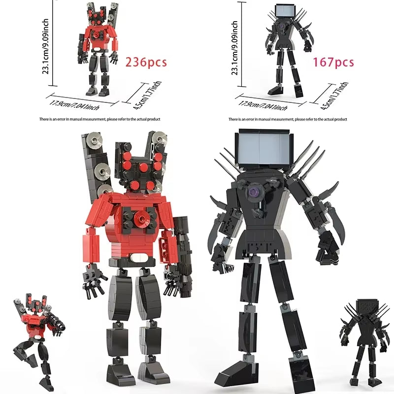 Moc Skibidi Toilet Action Figures Model Builing Blocks Camerman Titan Speakerman Surveillance Man Tvman Boys Toys for Kids Gifts