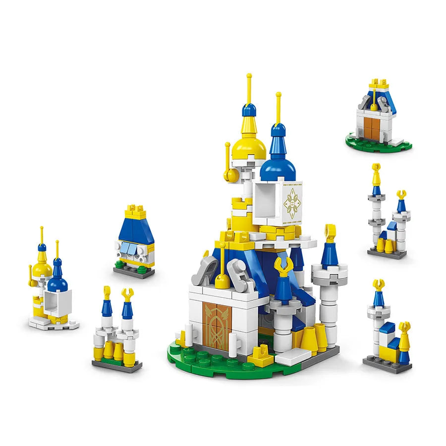 6-In-1 City Police Truck Mech Dinosaur Building Blocks, Tank Helicopter Fire Fighting Bricks, Kids Educational Toy