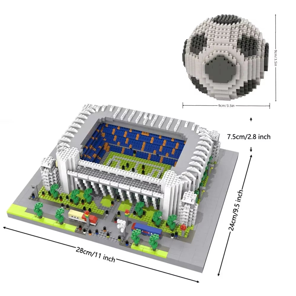 Football Model Mini Building Blocks Classical Decoration Kids Assemble Toys Soccer Funs' Gift Bricks
