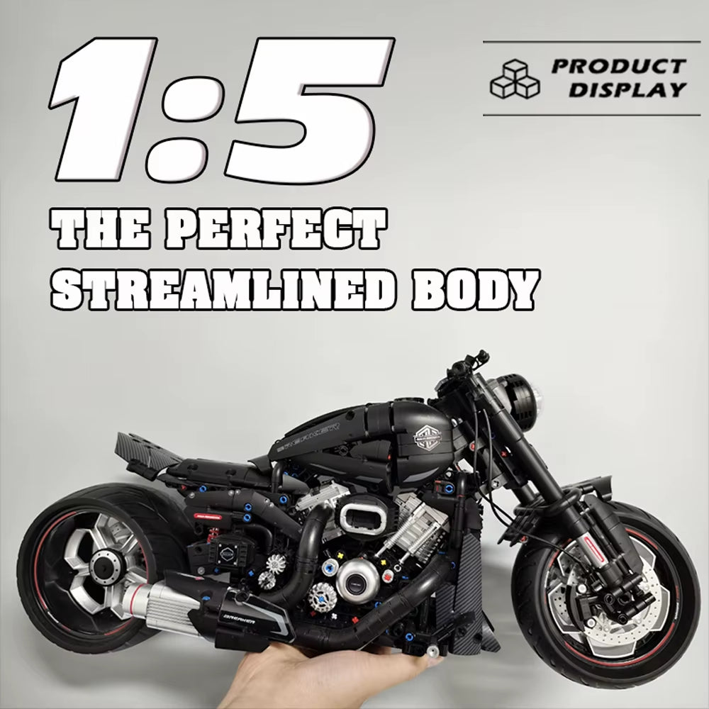 Gold Wing Touring Motorbike Model Building Blocks Technical 1:5 Scale Motorcycle Bricks Desk Decoration Assembly Set Kids Toys
