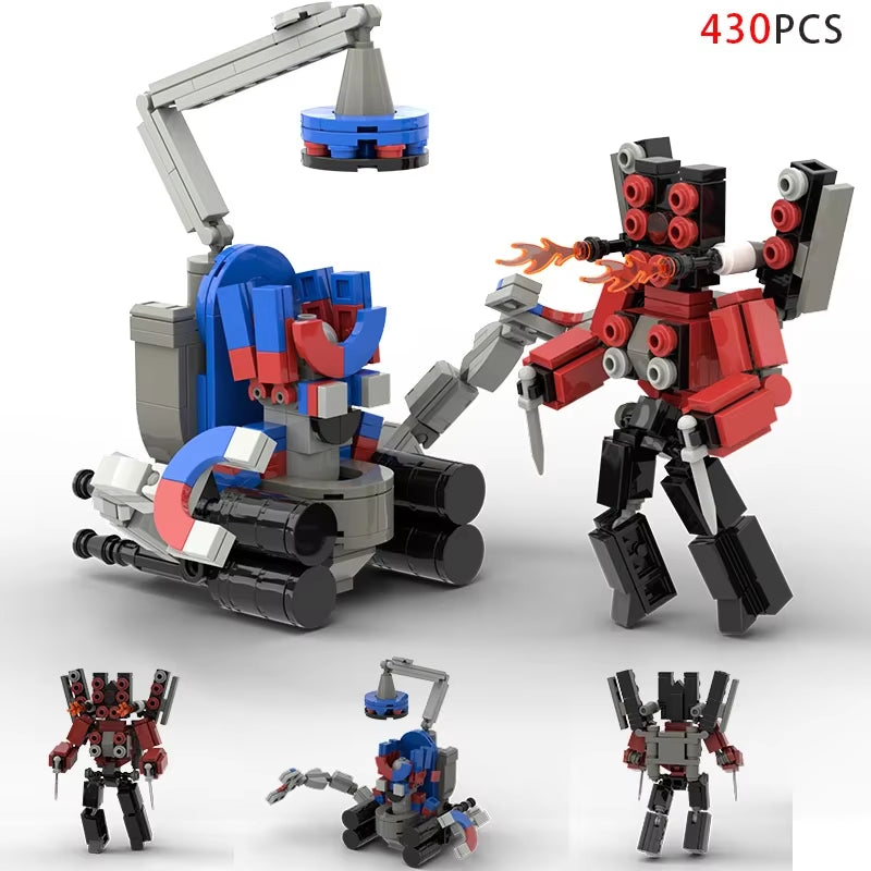 Moc Skibidi Toilet Action Figures Model Builing Blocks Camerman Titan Speakerman Surveillance Man Tvman Boys Toys for Kids Gifts