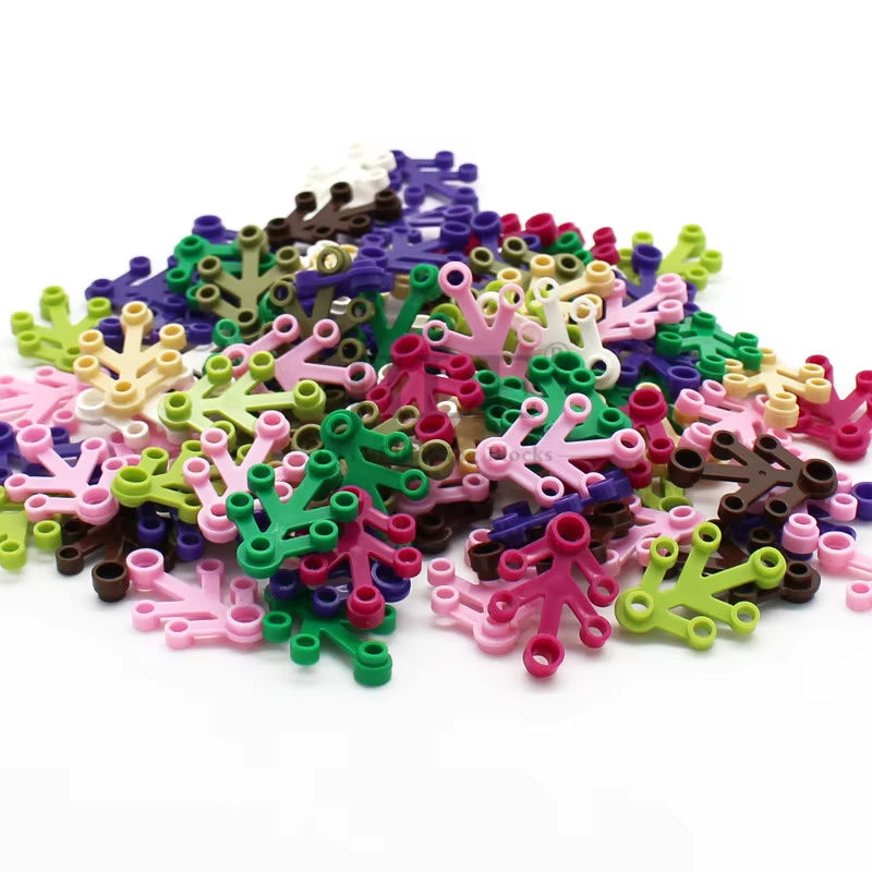80Pcs Moc Plant Leaves 4X3 Tree Leaf 2423 Garden View DIY Building Blocks Bricks Compatible with Assembles Construction Toys
