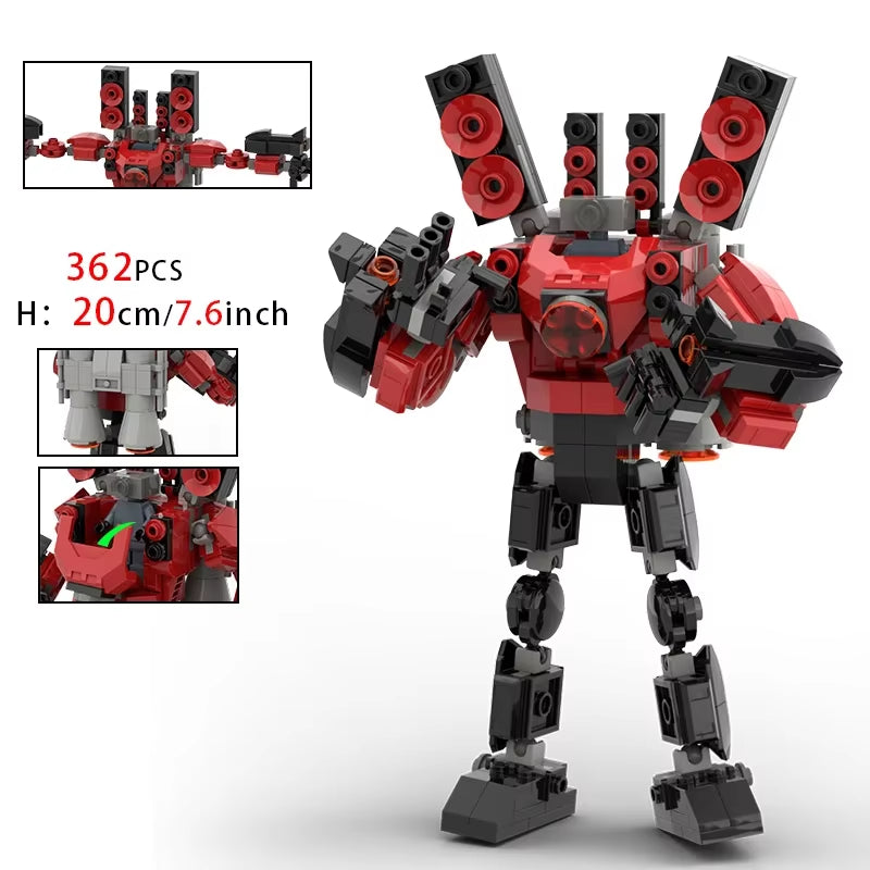 Moc Skibidi Toilet Action Figures Model Builing Blocks Camerman Titan Speakerman Surveillance Man Tvman Boys Toys for Kids Gifts