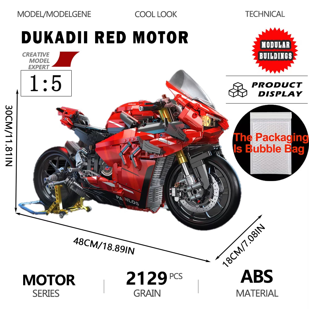 Gold Wing Touring Motorbike Model Building Blocks Technical 1:5 Scale Motorcycle Bricks Desk Decoration Assembly Set Kids Toys