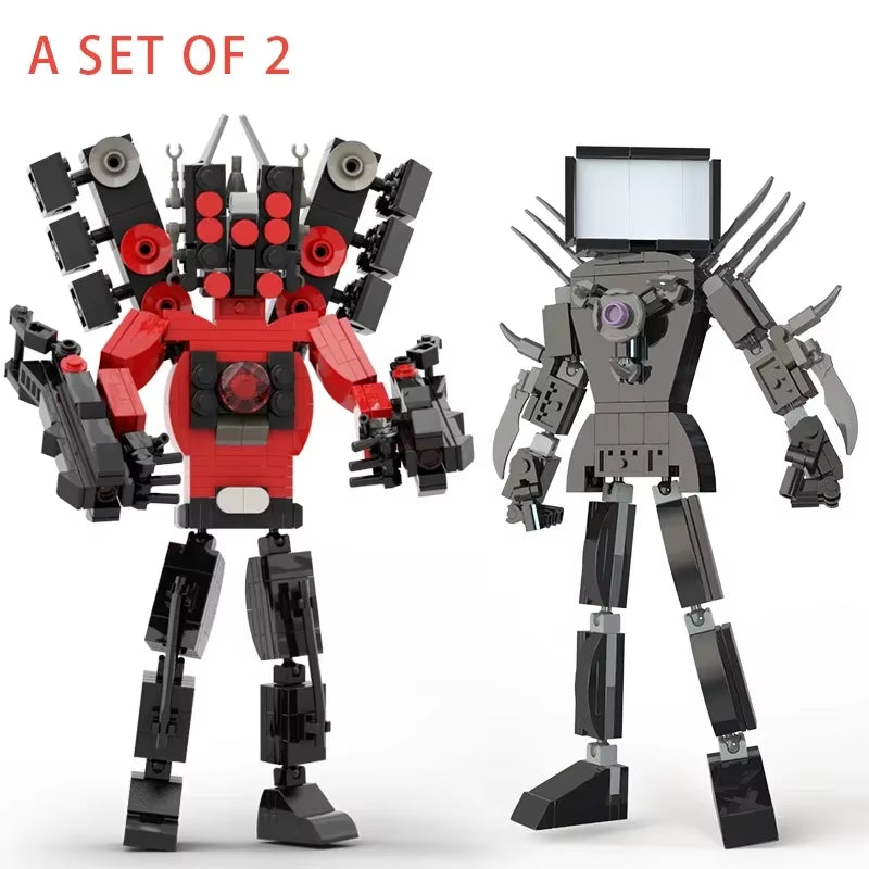Moc Skibidi Toilet Action Figures Model Builing Blocks Camerman Titan Speakerman Surveillance Man Tvman Boys Toys for Kids Gifts