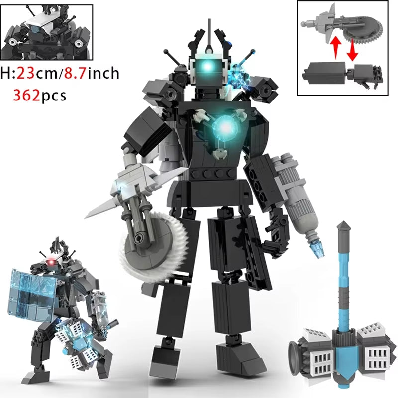 Moc Skibidi Toilet Action Figures Model Builing Blocks Camerman Titan Speakerman Surveillance Man Tvman Boys Toys for Kids Gifts