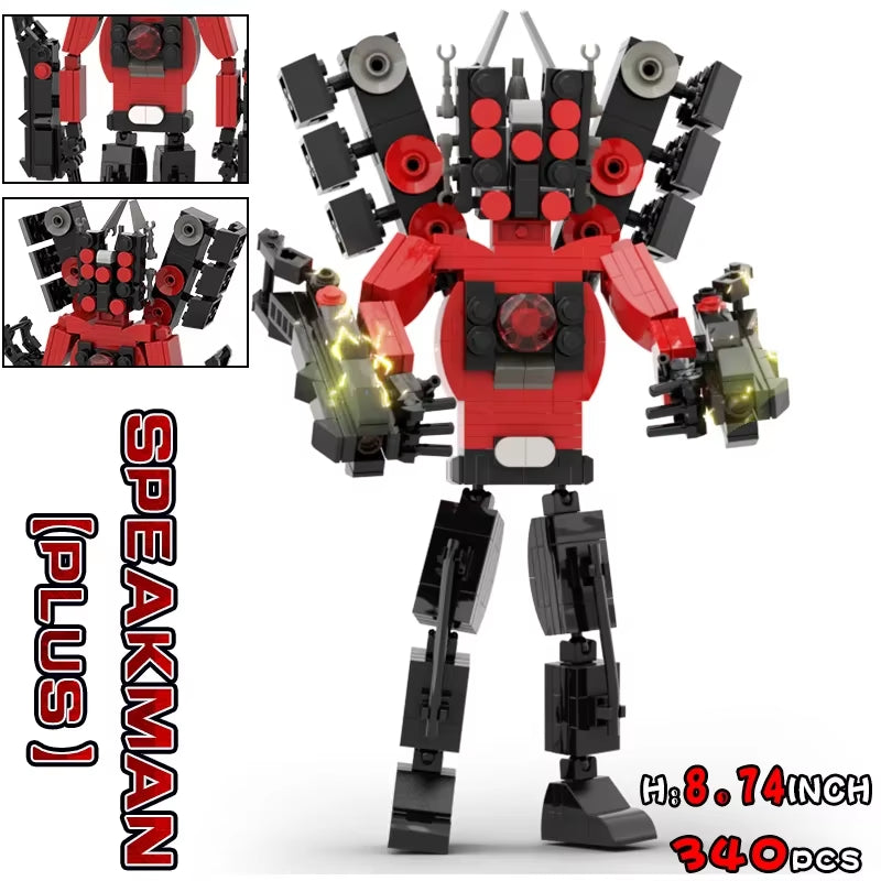 Moc Skibidi Toilet Action Figures Model Builing Blocks Camerman Titan Speakerman Surveillance Man Tvman Boys Toys for Kids Gifts