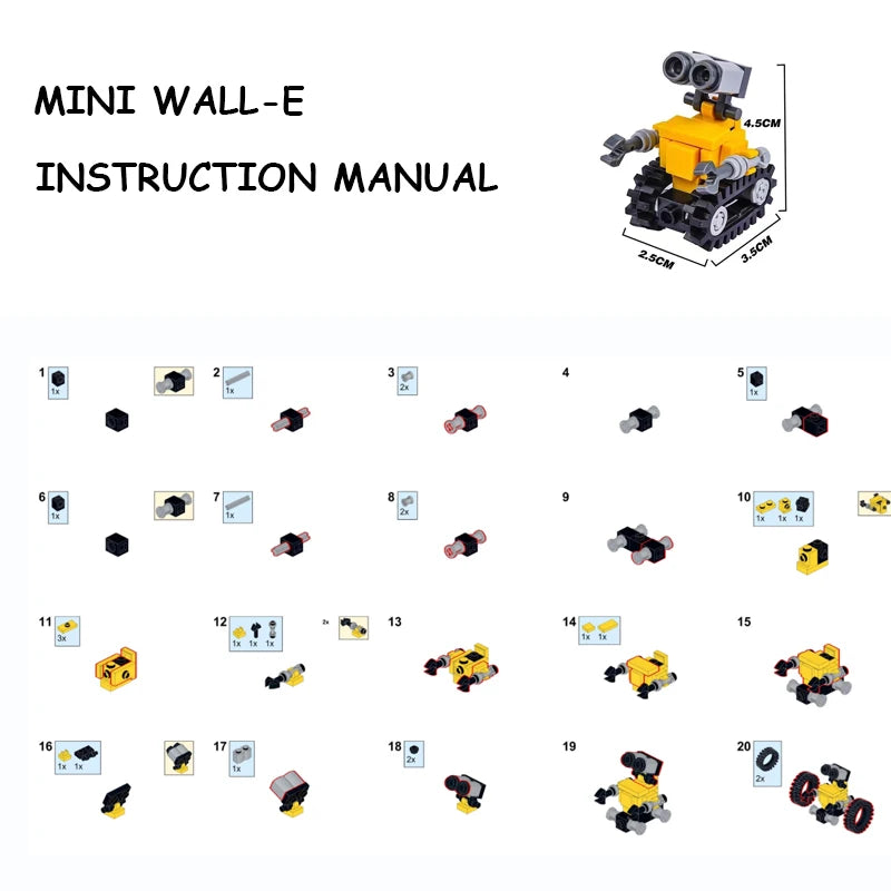 Classic Creative Anime Movie Robot Wall-E KAWAII Mini Building Block Model Kit Children Educational Toys Figure Bricks Gifts Set