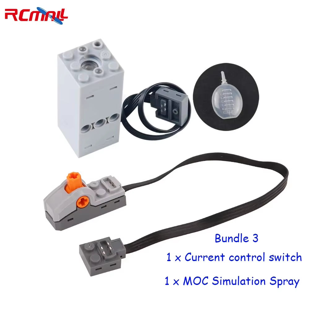 Simulation Spray Smoking Electric Exhaust Parts MOC Building Blocks for Cars Trains Toys Compatible with Legoeds Blocks